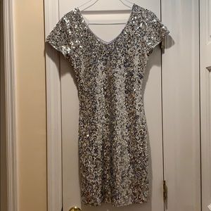 Silver sequin dress